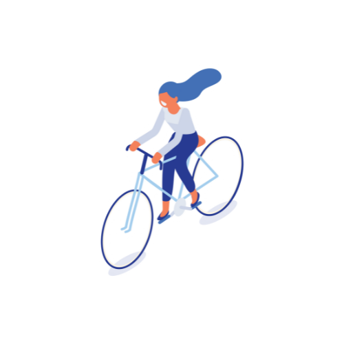 自転車に乗る女性