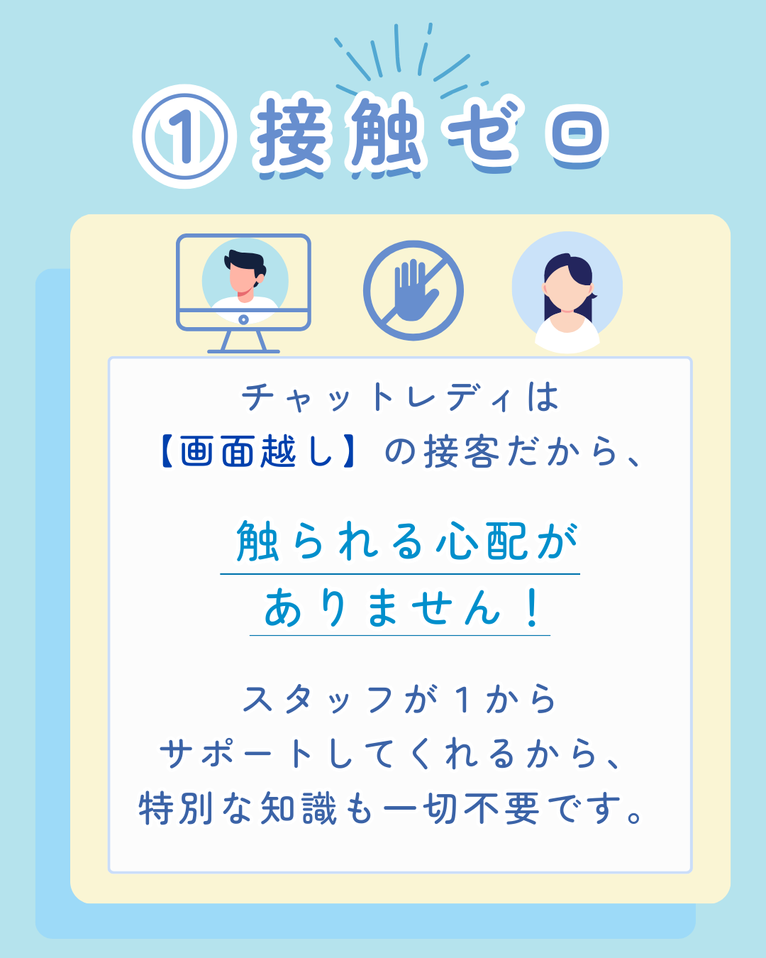 ①接触ゼロ